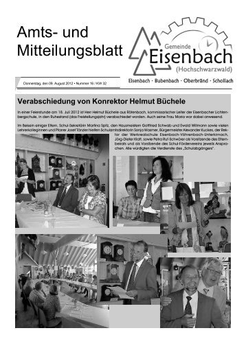 Verabschiedung von Konrektor Helmut Büchele - Gemeinde ...