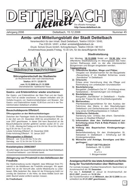 Amts- und Mitteilungsblatt der Stadt Dettelbach