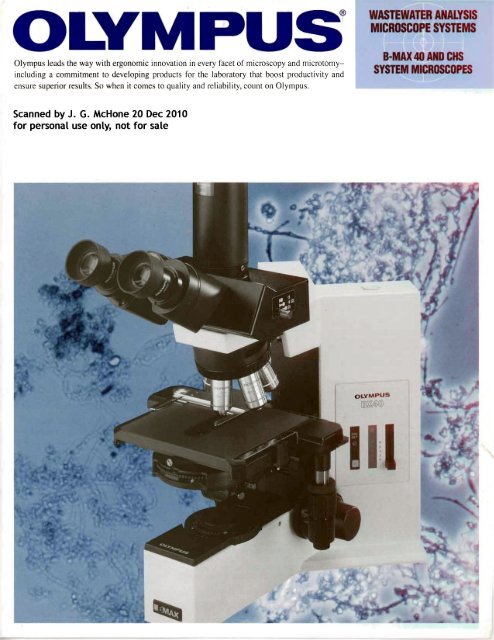 Presenting the Olympus Wastewater Analysis Microscope - Earth-2 ...