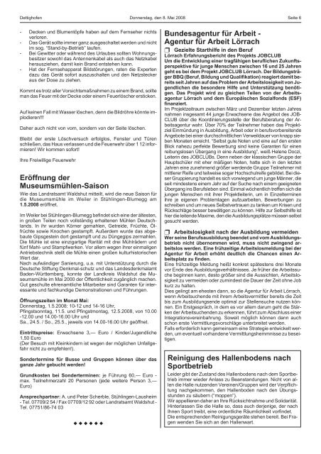 sonstige bekanntmachungen - Gemeinde Dettighofen