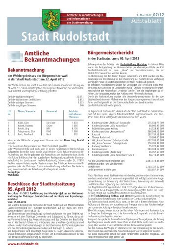 Amtsblatt - Rudolstadt