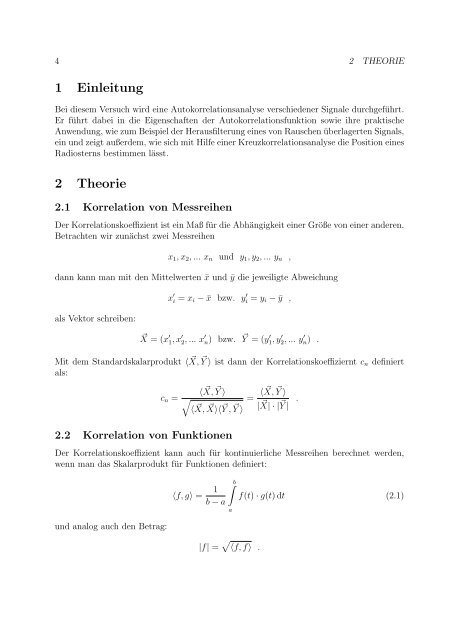 Versuch 243 Auto- und Kreuzkorrelation - physics - Johannes Dörr