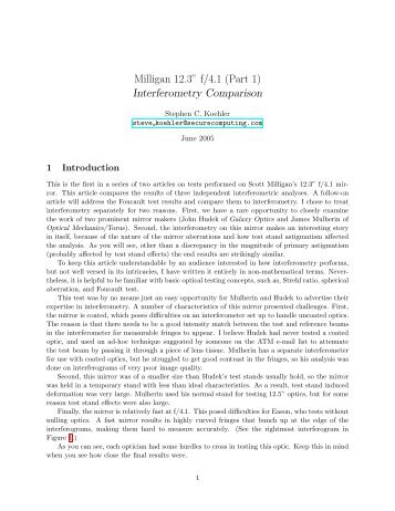 Milligan Iterferometry - The ATM Site