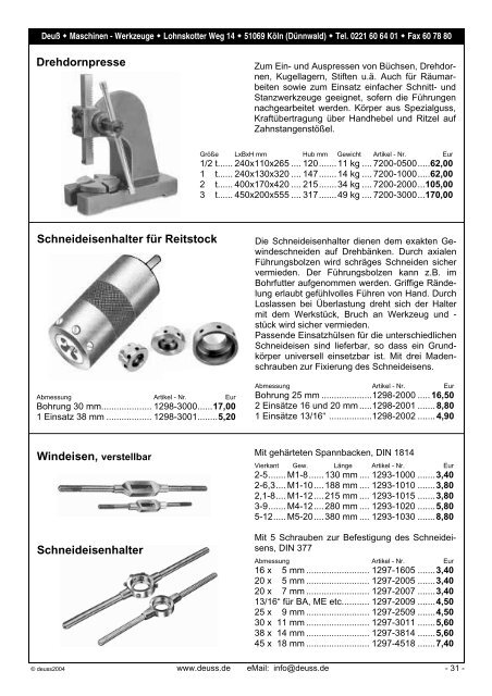 Katalog - Deuss