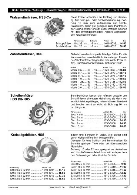 Katalog - Deuss