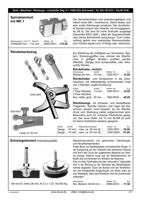 Katalog - Deuss