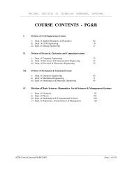 course contents - pg&r - National Institute of Technology Karnataka