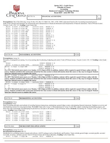 Spring 2012 - Credit Classes Schedule of Classes Accounting ...