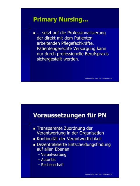 Patientenzuteilung Primary Nursing