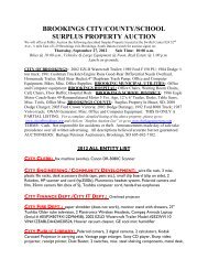 brookings city/county surplus property auction - City of Brookings