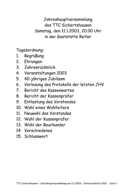 2003 - TTC Sichertshausen