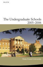 The Undergraduate Schools - Wake Forest University