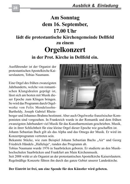 September - Oktober 2012 - Protestantische Kirchengemeinde Dellfeld
