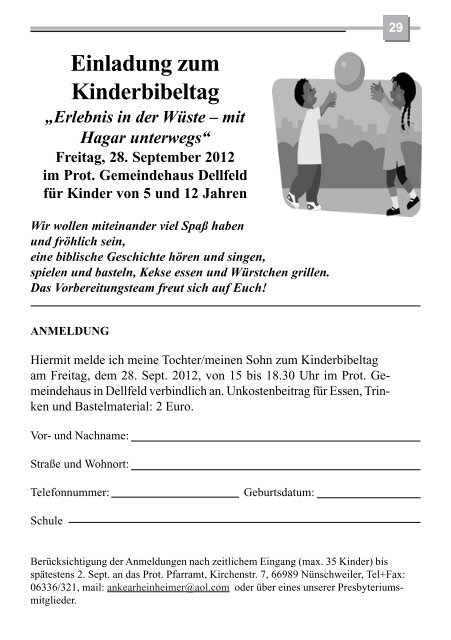 September - Oktober 2012 - Protestantische Kirchengemeinde Dellfeld