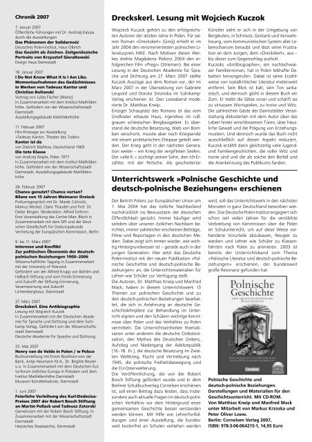 DPI-Nachrichten 1/2007 - Deutsches Polen Institut