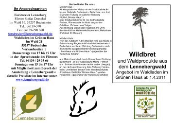 Waldladen im Grünen Haus Im Wald 21 55257 Budenheim ...