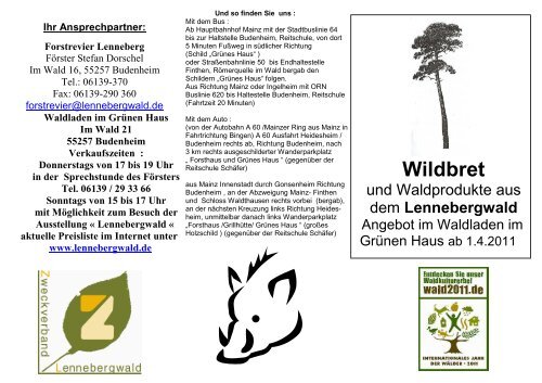 Waldladen im Grünen Haus Im Wald 21 55257 Budenheim ...