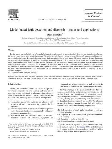 Model-based fault-detection and diagnosis ... - web page for staff