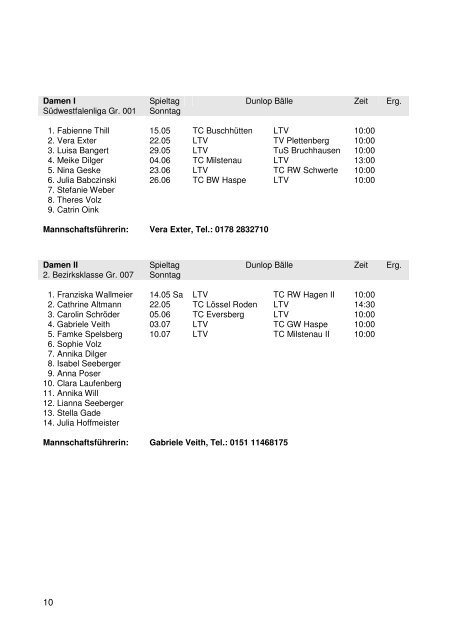 LTV- Info 2011 - Lüdenscheider Tennisverein von 1899 e. V.