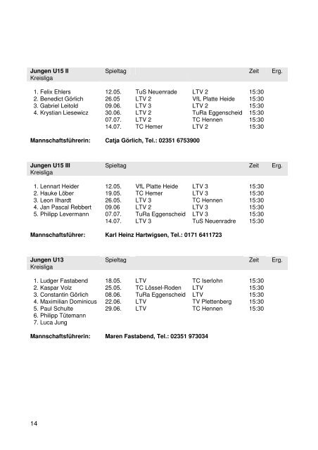 LTV- Info 2011 - Lüdenscheider Tennisverein von 1899 e. V.