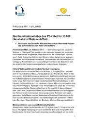 Breitband-Internet über das TV-Kabel für 11.000 Haushalte in ...