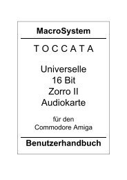 T O C C A T A Universelle 16 Bit Zorro II Audiokarte - Amiga ...