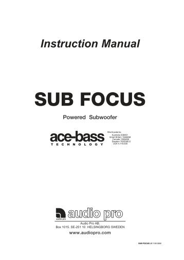 SUB FOCUS 115V manual.pmd - Audio Pro