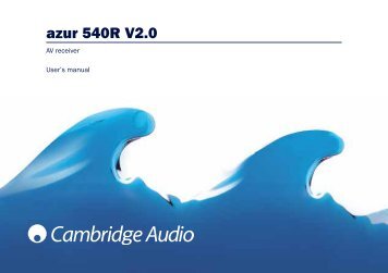 Azur 540R V2 User's Manual - Cambridge Audio