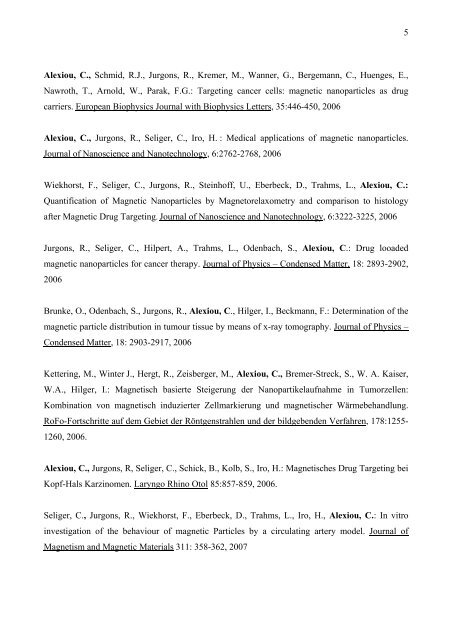 Schriftenverzeichnis-Publications AG Prof Alexiou.pdf - HNO-Klinik ...