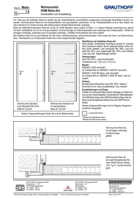1.6 Wohnraumtür HGM Retro-Art - Grauthoff Türengruppe