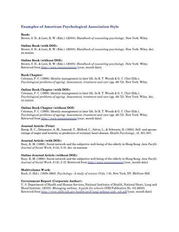 examples of american psychological association style