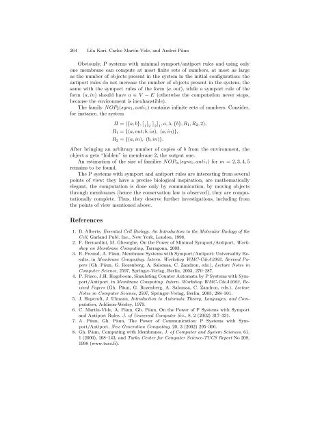 LNCS 2950 - Aspects of Molecular Computing (Frontmatter Pages)