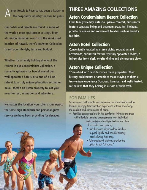 for families - Aston Hotels & Resorts