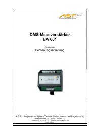 DMS-Messverstärker BA 601 - AST Angewandte System-Technik ...