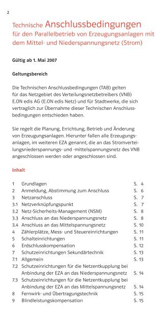 Technische Anschlussbedingungen für den ... - E.ON Edis