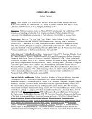 CURRICULUM VITAE Robert Darnton Family - Harvard University ...