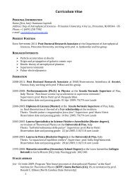 Curriculum Vitae - Department of Astrophysical Sciences - Princeton ...