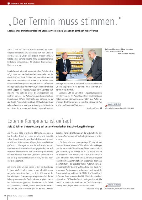 Ausgabe 08/12 - Wirtschaftsjournal