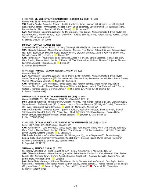 Statistical Guide/Guía de Estadísticas 22.03 – 02.04.2012 - FIFA.com