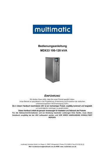 bypass zur instandhaltung - multimatic