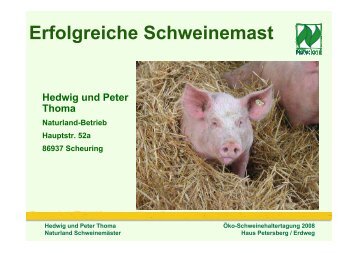 Peter Thoma - Erfolgreiche Schweinemast - Naturland