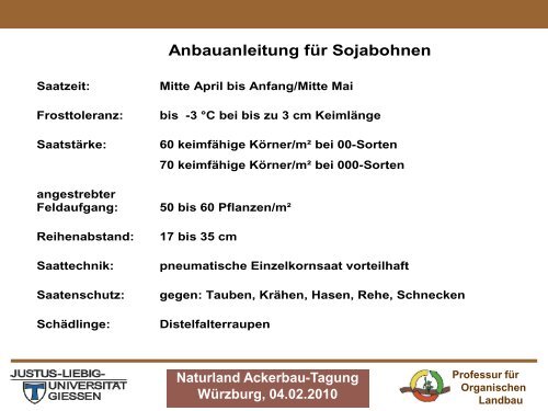 Anbau von Sojabohnen (.pdf) - Naturland