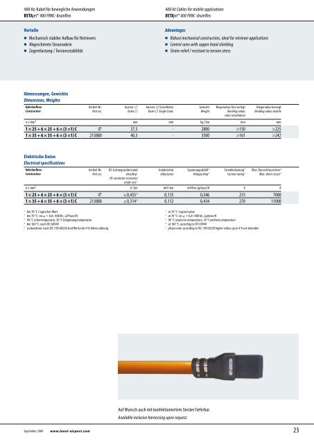 400 Hz Ground Power Cables 5 kV Airfield Lighting Cables - Leoni