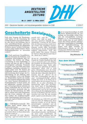 Ausgabe 2-2007 - DHV-Deutscher Handels- und ...