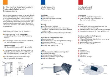 (PV) Ihr Weg zum/zur Solar(fach) - DGS - Landesverband Berlin und ...