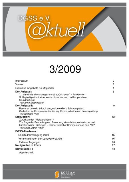 3/2009 - Deutsche Gesellschaft für Sprechwissenschaft und ...