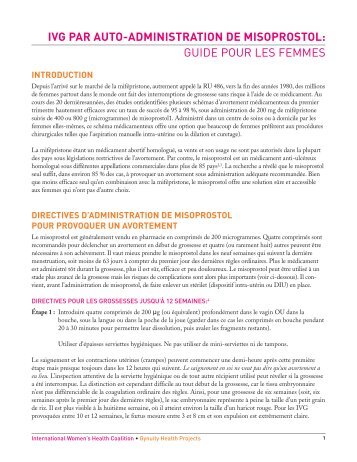 ivg par auto-administration de misoprostol - Gynuity Health Projects