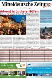 Advent in Luthers Höfen - Mitteldeutsche Zeitung