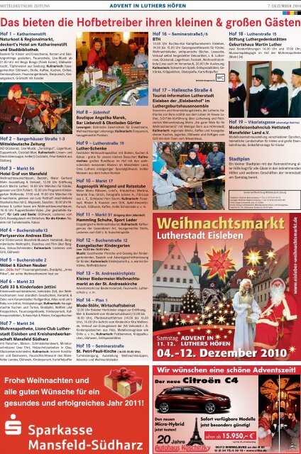 Advent in Luthers Höfen - Mitteldeutsche Zeitung