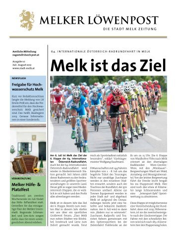 Melk ist das Ziel - Löwenpost Juli/August (3 - Stadtgemeinde Melk